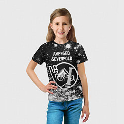 Футболка детская Avenged Sevenfold КОТ Краска, цвет: 3D-принт — фото 2