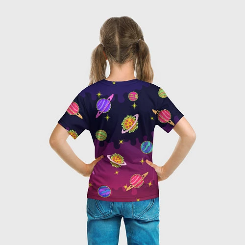 Детская футболка Pizza in Space / 3D-принт – фото 6
