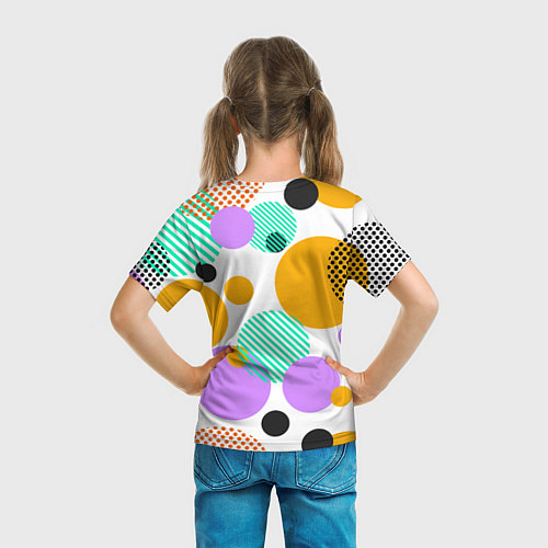 Детская футболка GEOMETRIC INTERSECTING CIRCLES / 3D-принт – фото 6