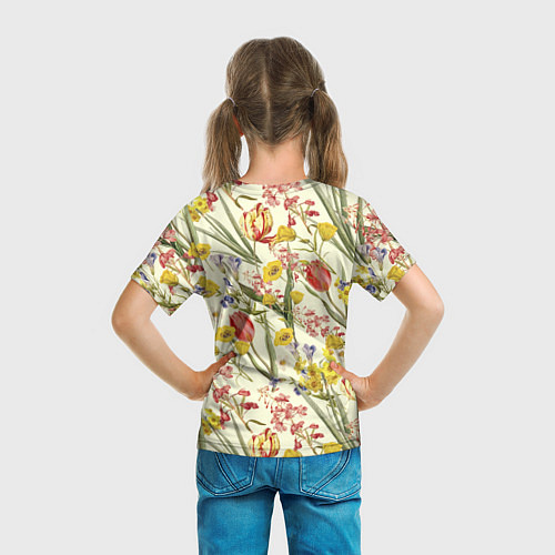 Детская футболка Цветы Весенние Тюльпаны / 3D-принт – фото 6