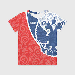 Детская футболка ГЕРБ РОССИИ С УЗОРАМИ