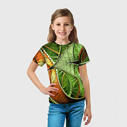 Футболка детская Растительный абстрактный фрактальный паттерн Veget, цвет: 3D-принт — фото 2