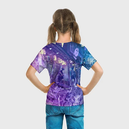 Детская футболка Stray - огонек - неон / 3D-принт – фото 6