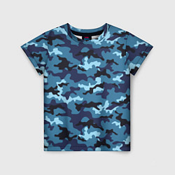 Футболка детская Камуфляж Тёмно-Синий Camouflage Dark-Blue, цвет: 3D-принт