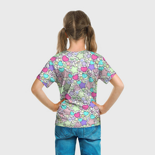 Детская футболка 3D узор с бусами и стразами / 3D-принт – фото 6