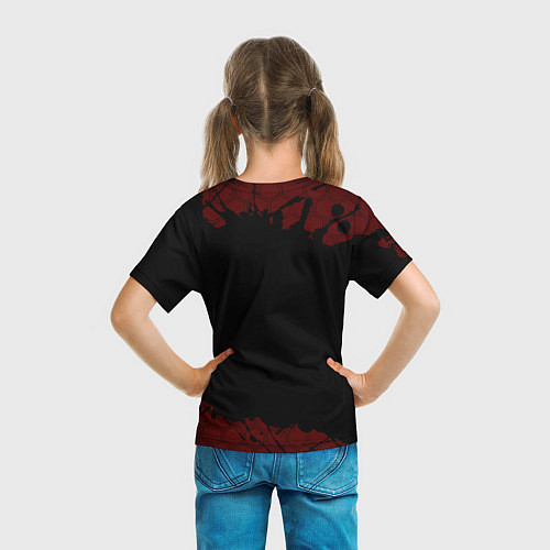 Детская футболка Символ Among Us и краска вокруг на темном фоне / 3D-принт – фото 6