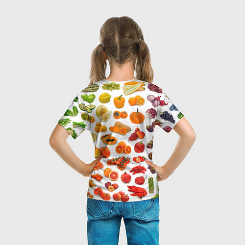 Детская футболка VEGETABLE FRUIT ABUNDANCE / 3D-принт – фото 6