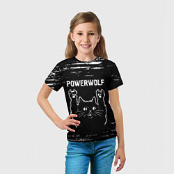 Футболка детская Группа Powerwolf и Рок Кот, цвет: 3D-принт — фото 2