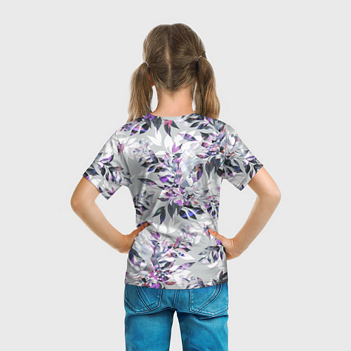 Детская футболка Цветы Серый Букет / 3D-принт – фото 6