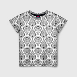 Детская футболка Черно-белый геометрический узор Арт деко