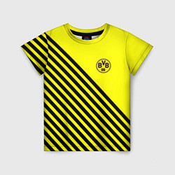 Футболка детская Borussia черные полосы, цвет: 3D-принт