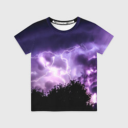 Футболка детская Purple Lightning, цвет: 3D-принт