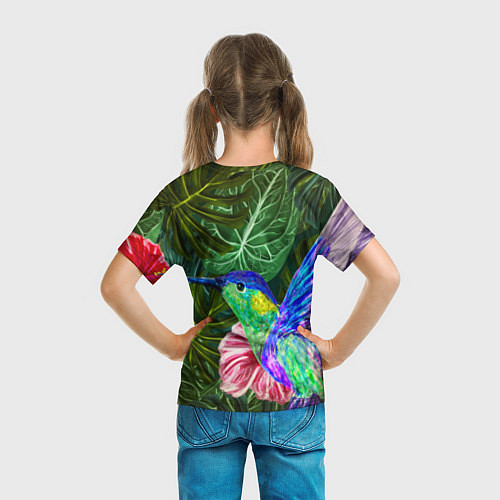 Детская футболка Колибри живопись / 3D-принт – фото 6