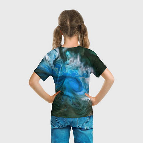 Детская футболка Неоновые краски - Синий / 3D-принт – фото 6
