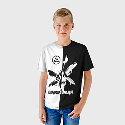 Футболка детская Linkin Park логотип черно-белый, цвет: 3D-принт — фото 2