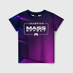 Футболка детская Mass Effect Gaming Champion: рамка с лого и джойст, цвет: 3D-принт