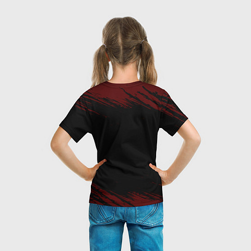 Детская футболка Символ Poppy Playtime и краска вокруг на темном фо / 3D-принт – фото 6