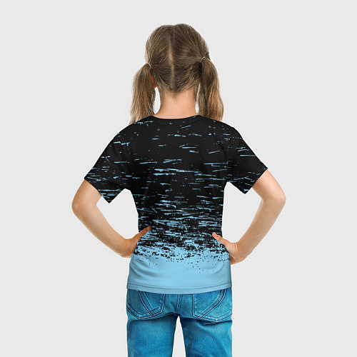 Детская футболка Манчестер сити голубые брызги на черном фоне / 3D-принт – фото 6
