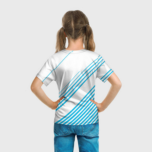 Детская футболка Манчестер сити голубые полоски / 3D-принт – фото 6
