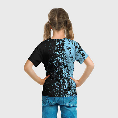 Детская футболка Manchester city манчестер сити голубые брызги / 3D-принт – фото 6