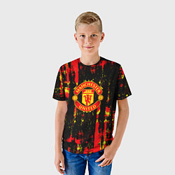 Футболка детская Manchester united краска, цвет: 3D-принт — фото 2