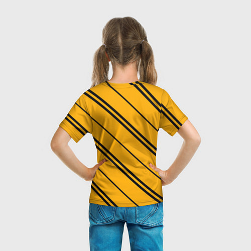 Детская футболка Полосы желтые черные / 3D-принт – фото 6