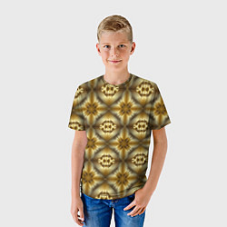 Футболка детская Калейдоскоп GOLD золотые 3D текстуры, цвет: 3D-принт — фото 2