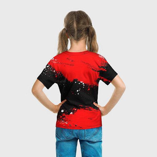 Детская футболка Я РУССКИЙ Брызги красные / 3D-принт – фото 6