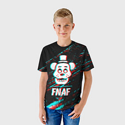 Футболка детская FNAF в стиле Glitch Баги Графики на темном фоне, цвет: 3D-принт — фото 2