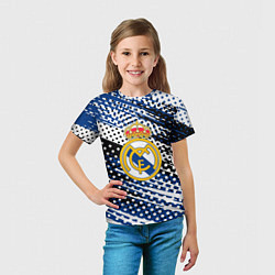 Футболка детская Real madrid Реал Мадрид краски, цвет: 3D-принт — фото 2
