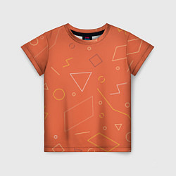 Футболка детская Геометрические Фигуры На Оранжевом Фоне, цвет: 3D-принт