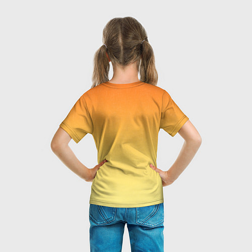Детская футболка Оранжевый, желтый градиент / 3D-принт – фото 6