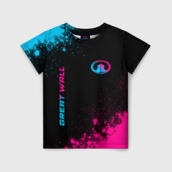Футболка детская Great Wall Neon Gradient, цвет: 3D-принт