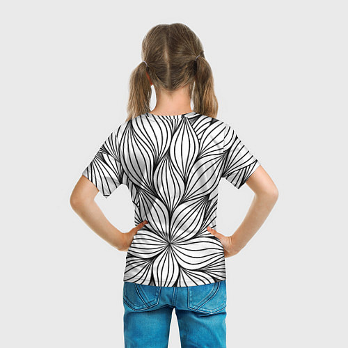 Детская футболка Бесконечные Белые Листья / 3D-принт – фото 6