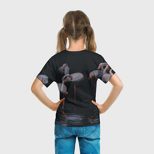 Детская футболка Фламинго - вода / 3D-принт – фото 6