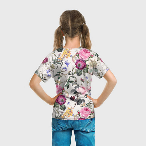 Детская футболка Цветы Сказочные Розы и Герберы / 3D-принт – фото 6