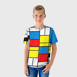 Футболка детская Texture of squares rectangles, цвет: 3D-принт — фото 2