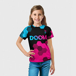 Футболка детская Doom Neon Gradient, цвет: 3D-принт — фото 2