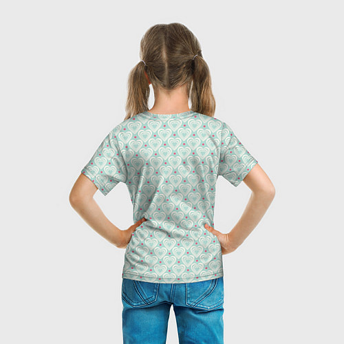 Детская футболка Светлые сердечки / 3D-принт – фото 6