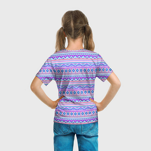 Детская футболка Геометрические узоры из линий / 3D-принт – фото 6