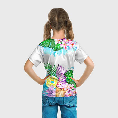 Детская футболка Тропический рай и мороженое / 3D-принт – фото 6