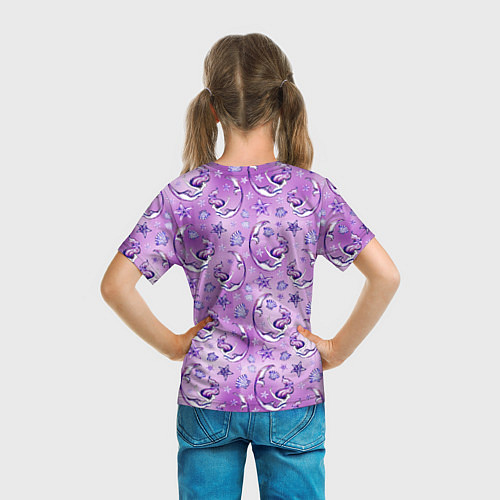Детская футболка Танцующие русалки на фиолетовом / 3D-принт – фото 6