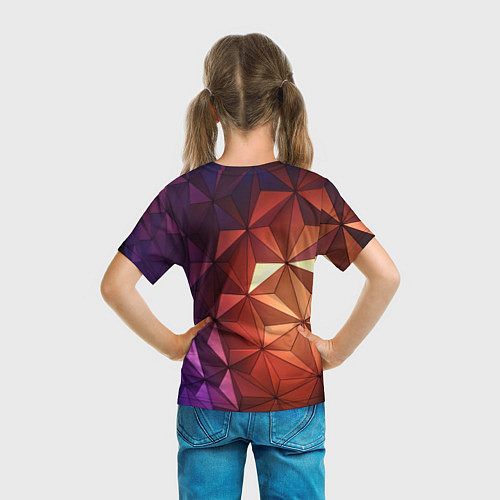 Детская футболка Абстрактная металлическая поверхность планеты / 3D-принт – фото 6