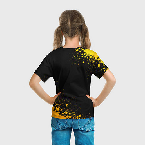 Детская футболка Stray - gold gradient: символ и надпись вертикальн / 3D-принт – фото 6