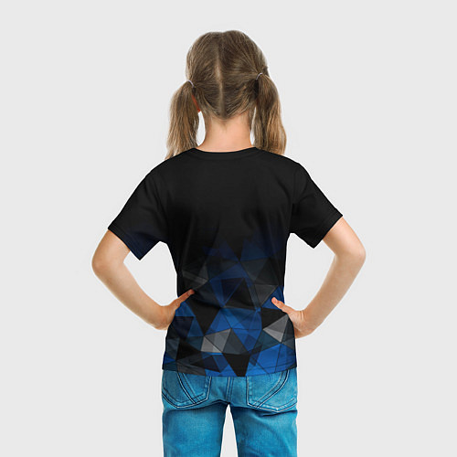 Детская футболка Черно-синий геометрический / 3D-принт – фото 6