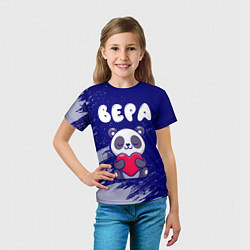 Футболка детская Вера панда с сердечком, цвет: 3D-принт — фото 2