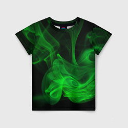 Детская футболка Зелёный абстрактный дым