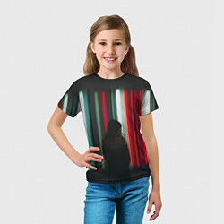 Футболка детская Неоновые фонари и девушка, цвет: 3D-принт — фото 2