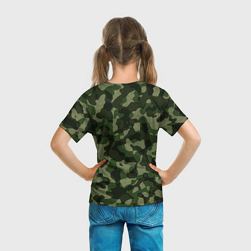 Детская футболка Камуфляж зелёного цвета / 3D-принт – фото 6