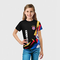 Футболка детская Bayern munchen Sport - цветные геометрии, цвет: 3D-принт — фото 2